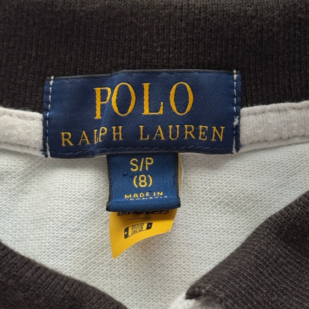 Polo by Ralph Lauren Kids White Polo with Black Stripe - Picture 4 of 8